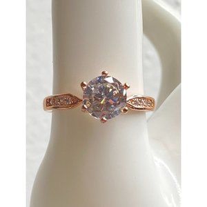 Luxurious Bridal Zircon Diamond Elegant Engagement Wedding Anniversary Ring - Ro